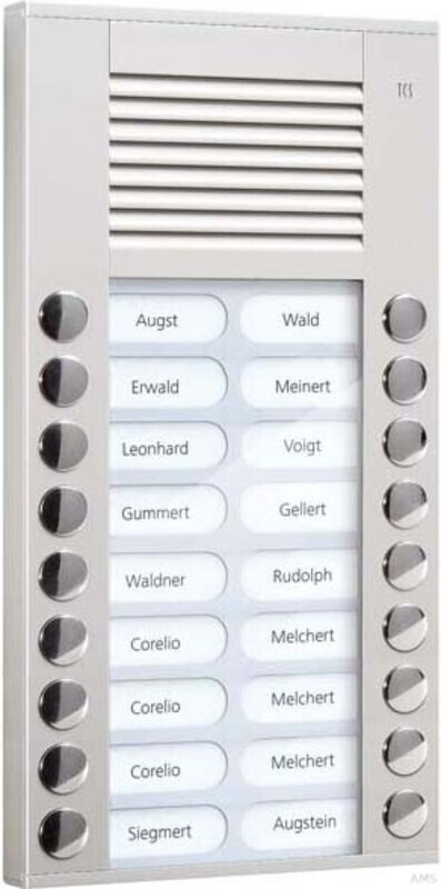 TCS Audio Outdoor Station Series PES 18 Bell Buttons 2-row silver (PES18-EN/04)