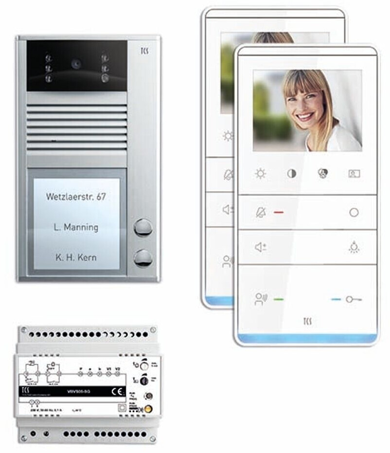 TCS Video Intercom System for 2 Residential Units with 2 Bell Buttons (PVC1321-0010)