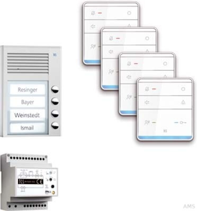 TCS Audio:pack AP for 4 residential units with outdoor station PAK 4 bell buttons (PPAF04-EN/01)