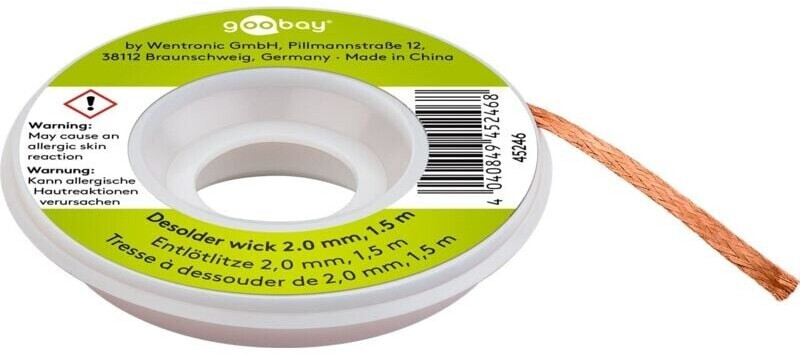 Goobay Desolder Wick Copper 2 mm x 1.5 m (45246)