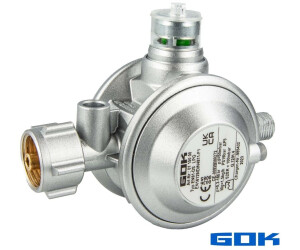GOK Régulateur de Gaz 1,5 kg/h 50 mbar avec Soupape de Sécurité (01-150-00)