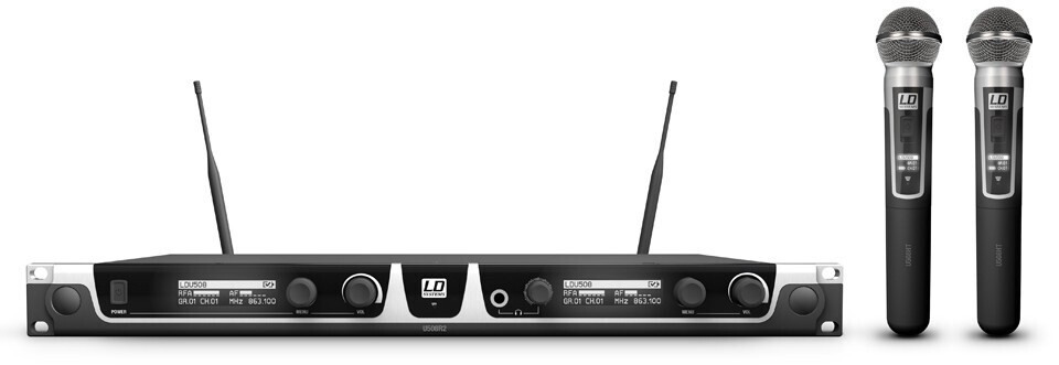 LD Systems U506 HHD 2 Wireless Microphone System with 2 Dynamic Handheld Microphones (LDU506HHD2)