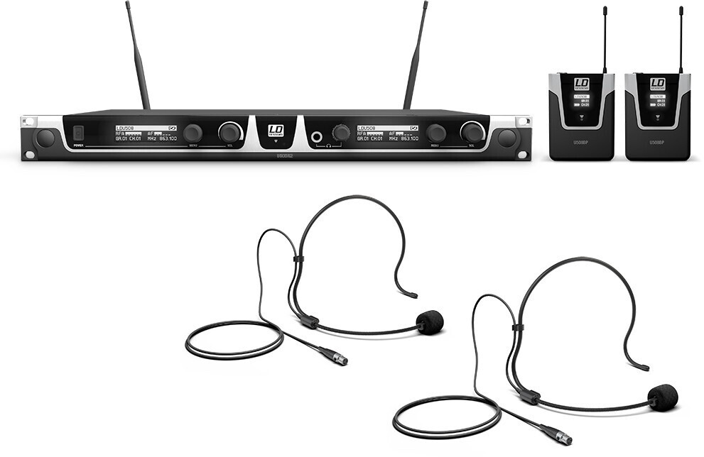 LD Systems U506 BPH 2 Wireless Microphone System with 2 x Bodypack and 2 x Headset (LDU506BPH2)