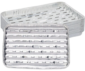 Relaxdays Barquettes Alimentaires en Aluminium, Lot de 25, 34 x 22 cm, Fond troué (10043368)
