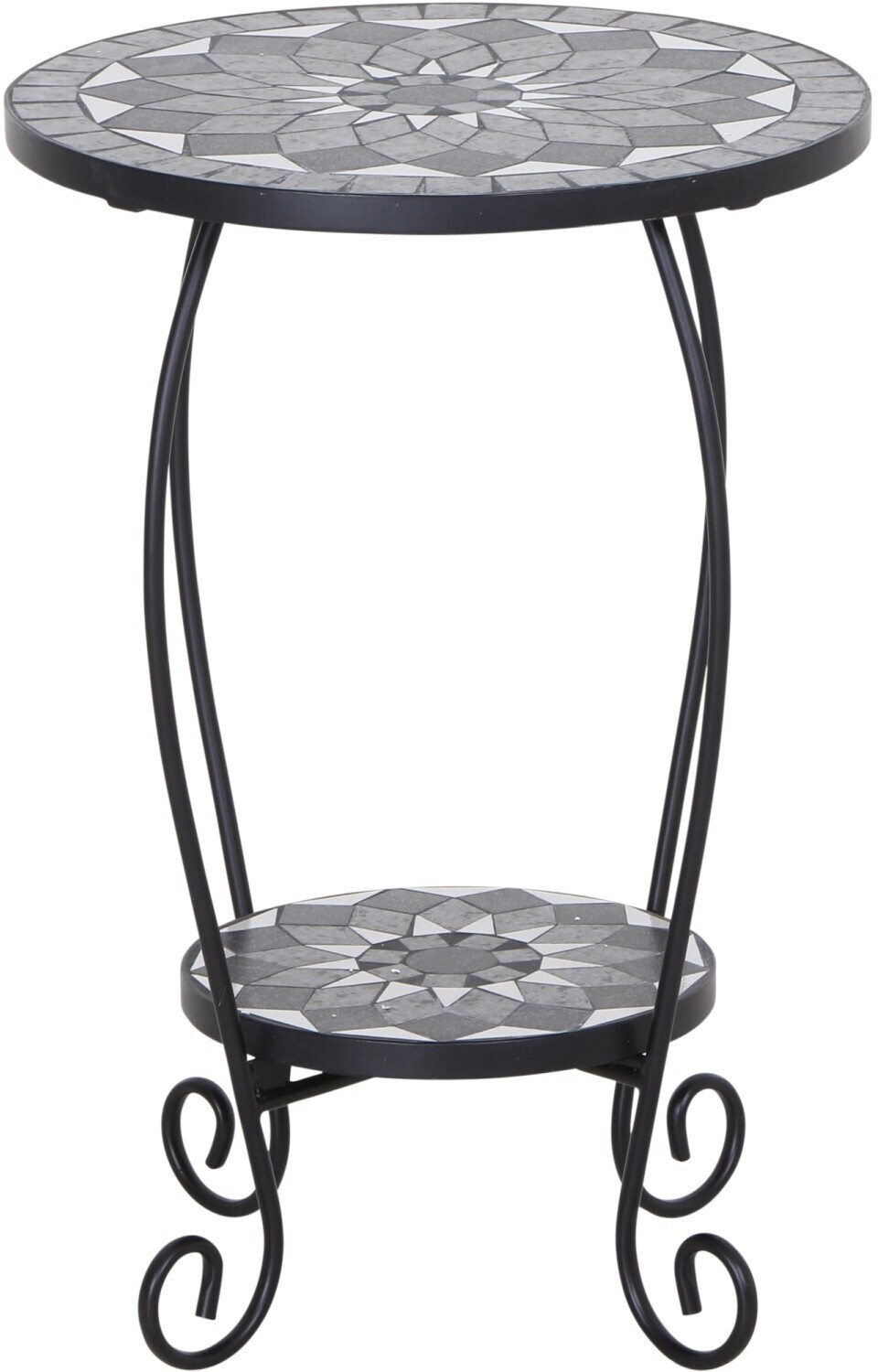 Siena Siena Garden Como Blumenständer mattschwarz/dunkelgrau mit Mosaikoptik (J53794) - side view