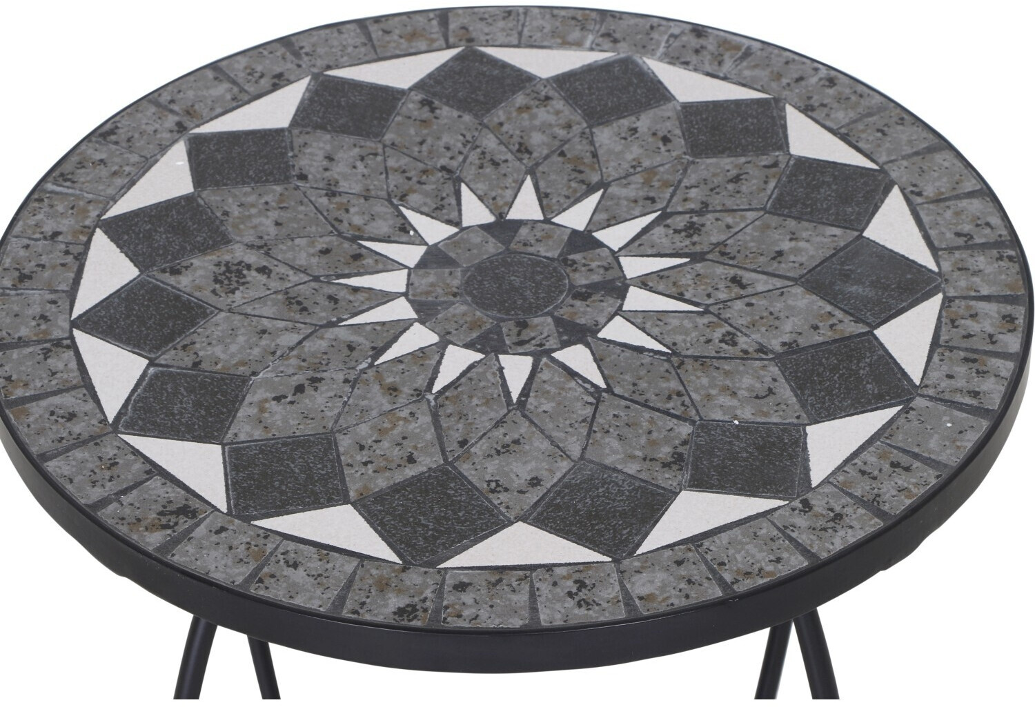 Siena Siena Garden Como Blumenständer mattschwarz/dunkelgrau mit Mosaikoptik (J53794) - back view