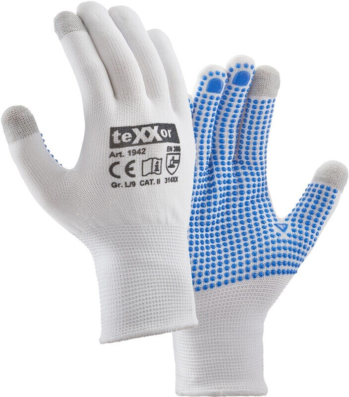 teXXor Touch fine-knit gloves white (1942-9)