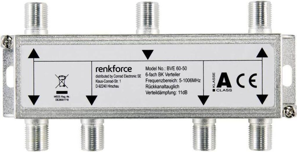 Renkforce Cable TV Distributor 6-way 5 - 1006 MHz (RF-4470398)