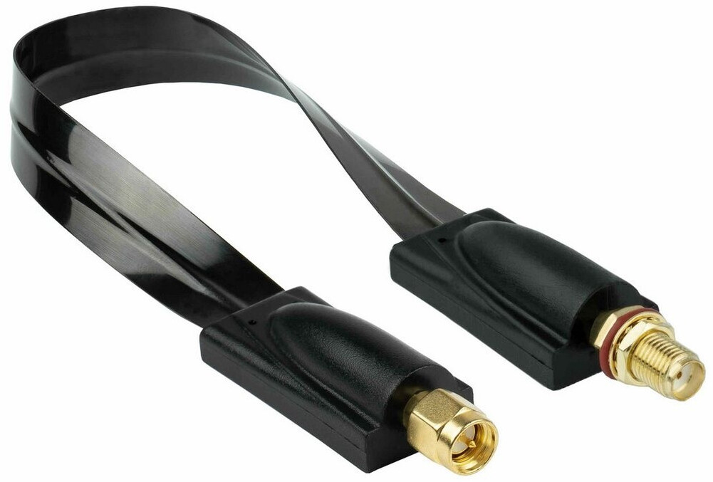 Kabelmeister Coaxial HF Window Feed-through, SMA Connector / Socket, black, 0.2m (FD-S20MF)