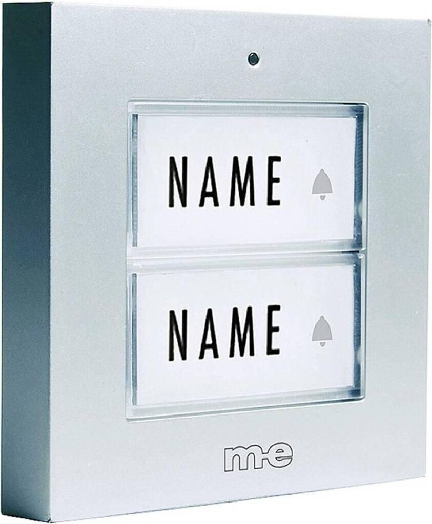 M-E Modern Electronics Funk-Klingeltaster BELL 402 TXS für 2-Familienhaus, silber (41274)