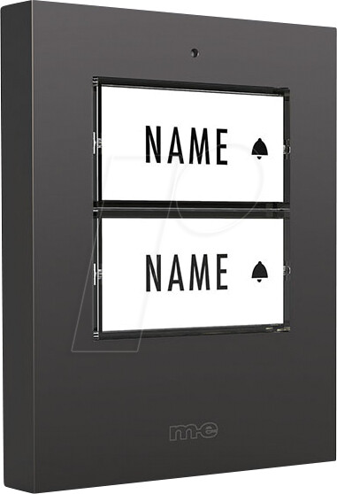 M-E Modern Electronics Wireless doorbell transmitter for 2-family house, anthracite, illuminated, with nameplate (41305)
