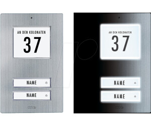 M-E Modern Electronics Klingeltaster, 2-fach, Edelstahl, Aufputz (KT 2.1 EG, 41066)