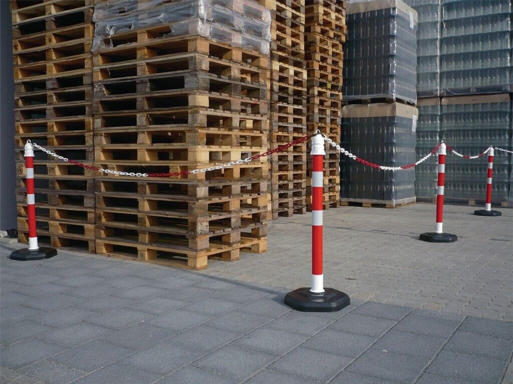 Jungheinrich Jungheinrich Chain post red/white Ø 63 mm 1000 mm with eyelet (12403ZR) - back view