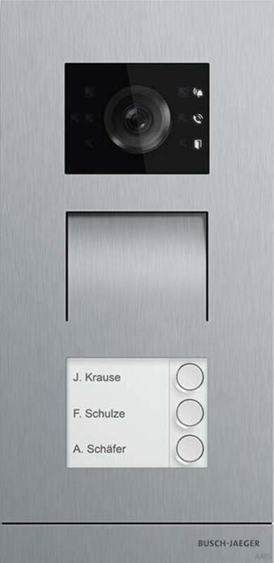 Busch-Jaeger Outdoor video station 3-fold, Busch-Welcome IP, platinum/stainless steel (H81381P3-S-03)