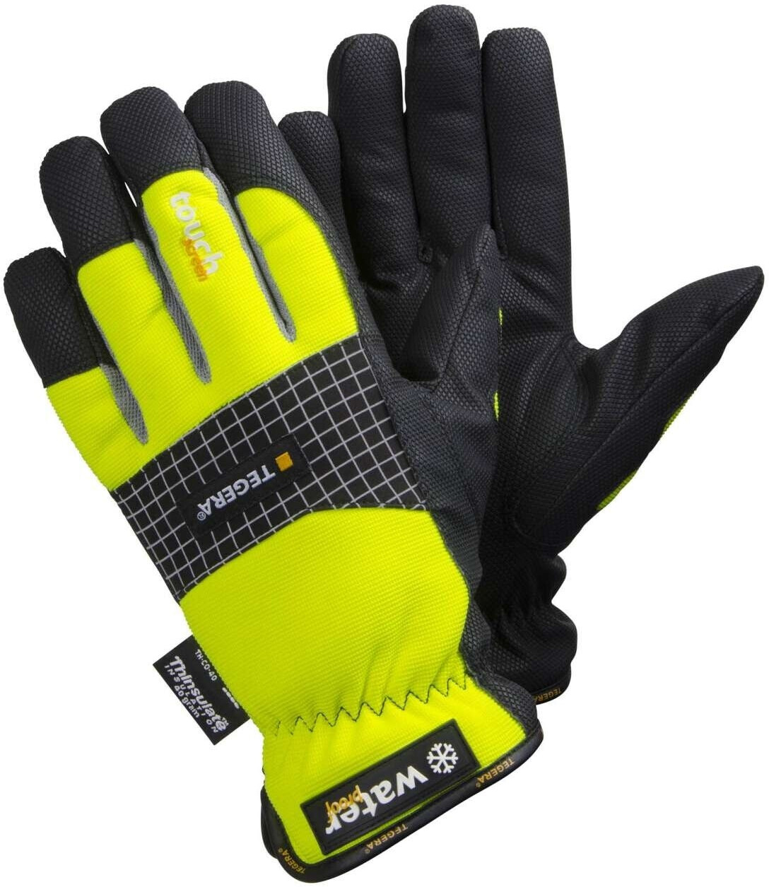 Tegera PRO 9128 Winter work gloves made of Microthan leather black/neon yellow (9128)