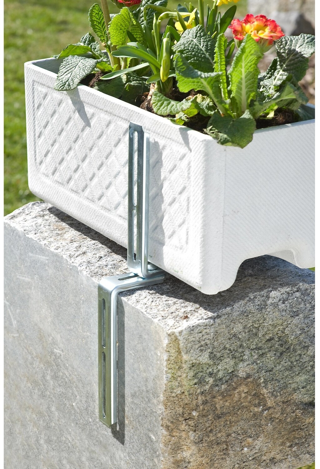 Alba-Krapf Alba-Krapf Soporte para Jardinera Forma-H para Muros galvanizado (12076) - back view