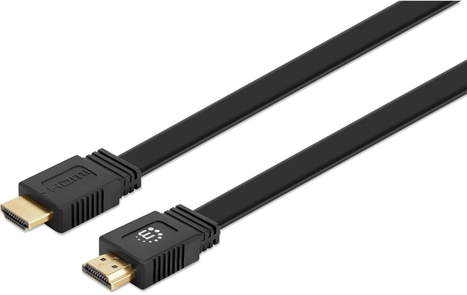 Manhattan HDMI Connection Cable flat with Ethernet Channel 10.00 m Black (355643)