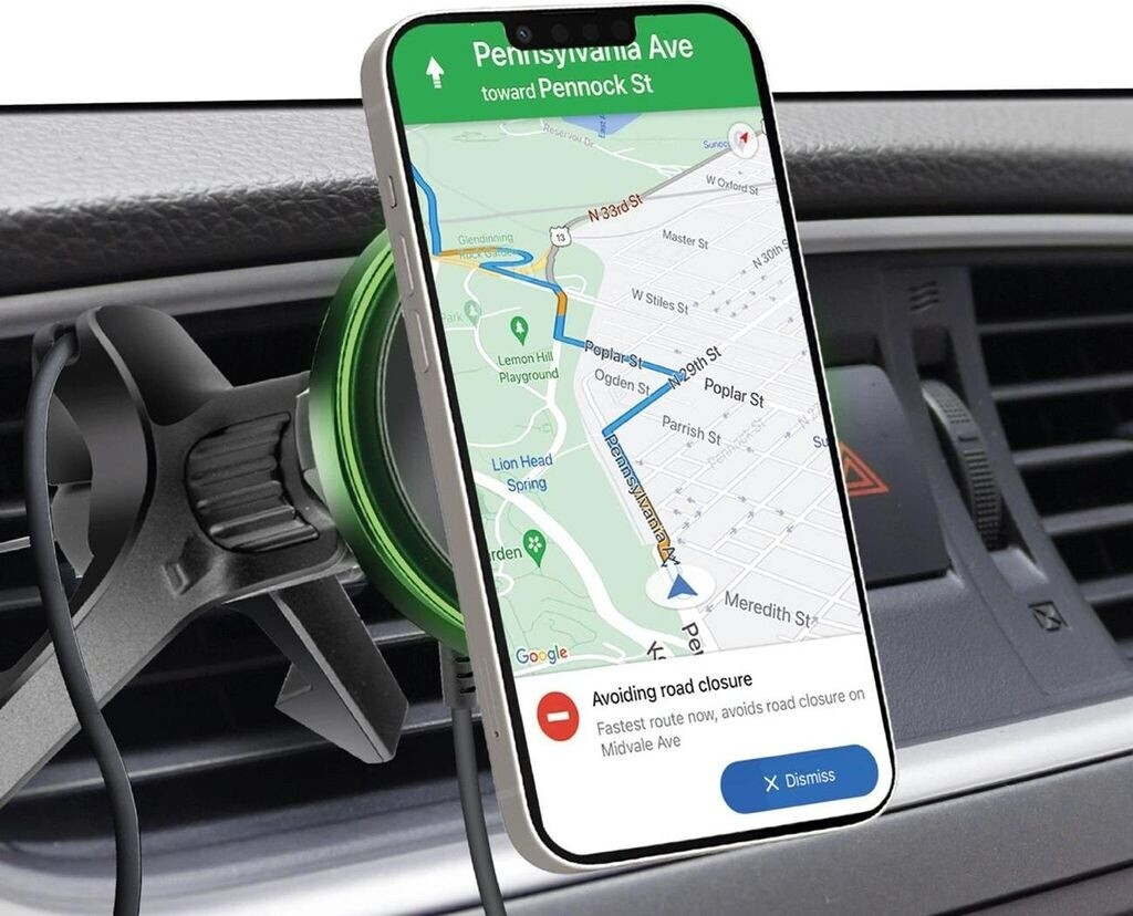 JAZ JAZ Magnetic Vent Mount compatible with MagSafe charging black (TESUPMAGWIR15W) - view 6