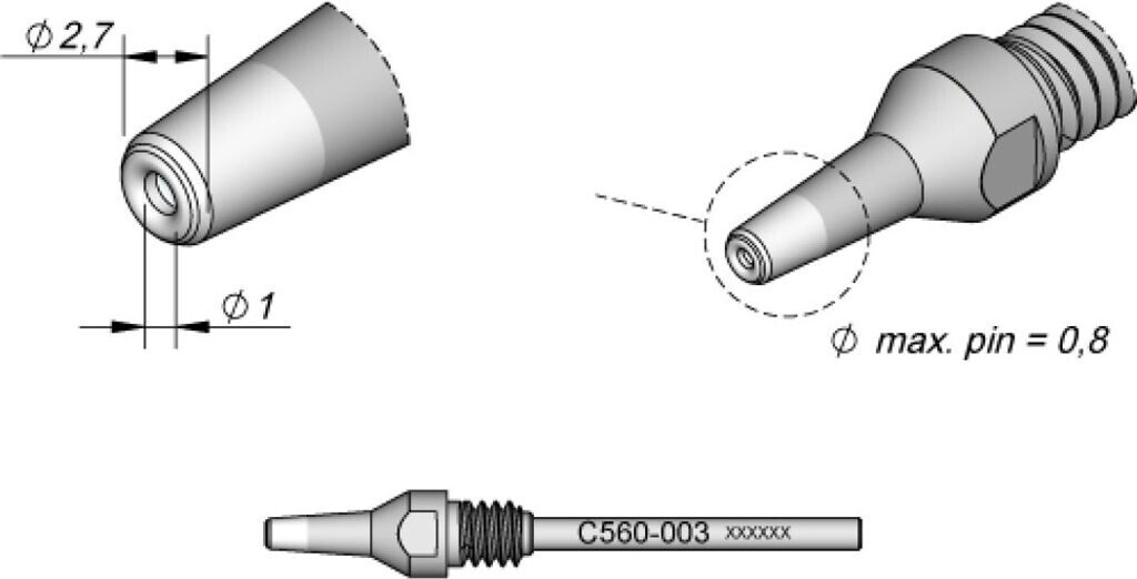 JBC Desoldering Tip 2.7 mm (C560003)