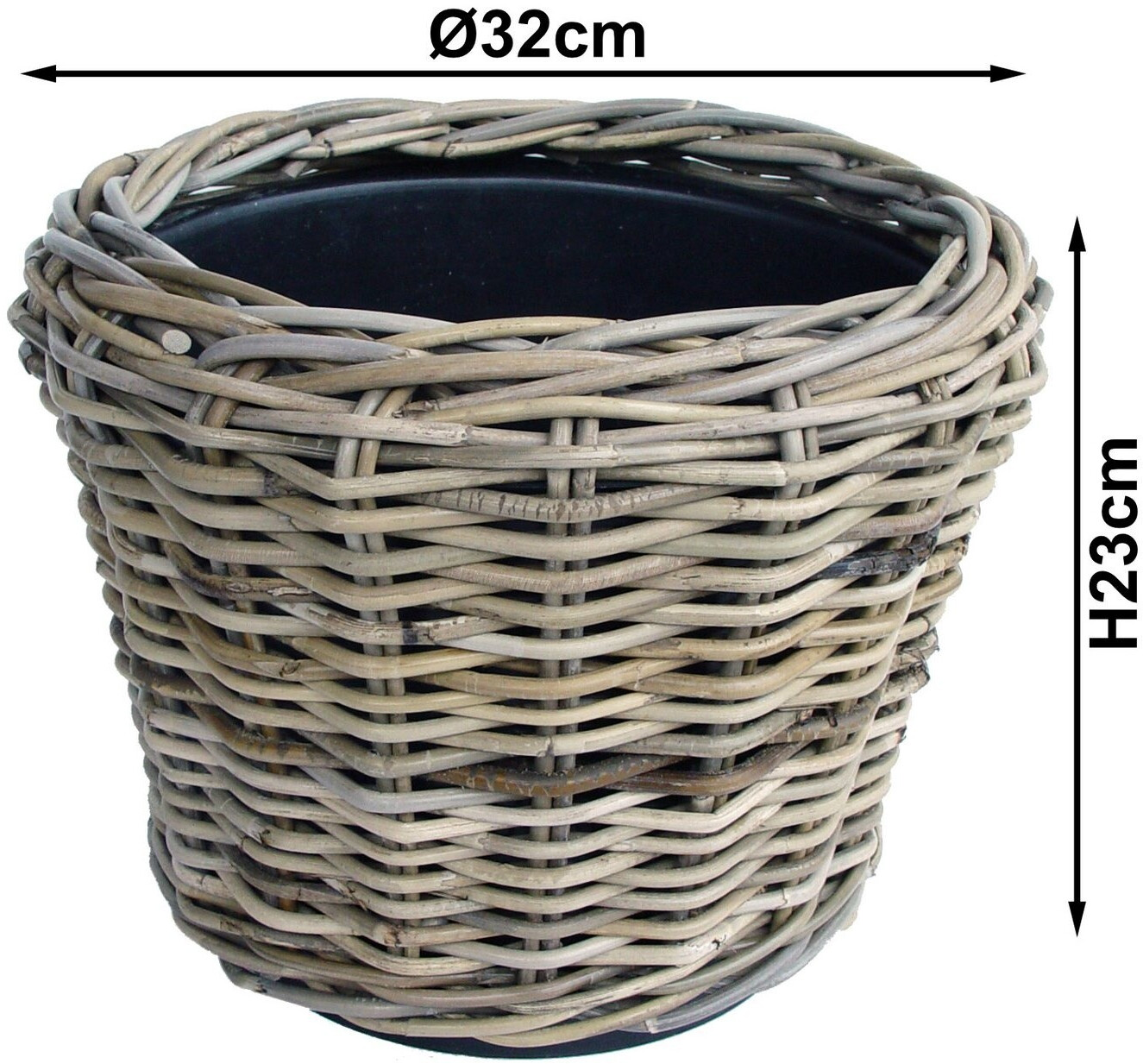 Van Van der Leeden DRYPOT Maceta de Ratán Gris Ø 32 cm (901252) - detail view