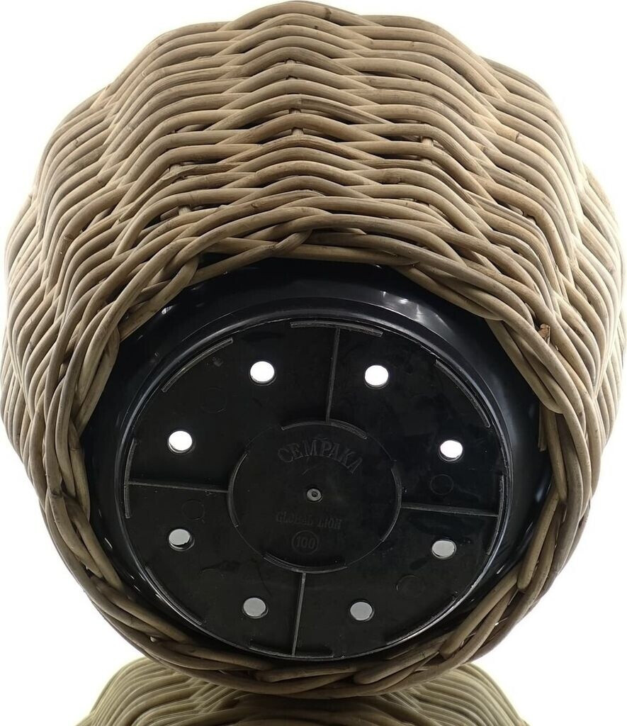 Van Van der Leeden Rattan pot Drypot round grey - detail view