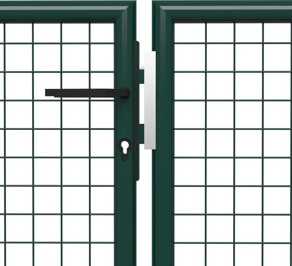 vidaXL vidaXL Puerta de jardín de acero verde (144316) - back view