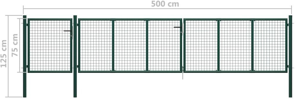 vidaXL vidaXL Puerta de jardín de acero verde (144316) - view 6