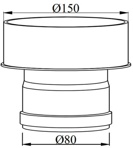 Color Emajl Pellet Stove Pipe Extension Ø 80 mm to Ø 150 mm (CEP13-002)