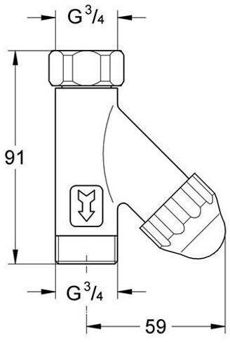 GROHE WAS-Schrägfilter DN20 3/4" Chrom (41275000), Bild 2