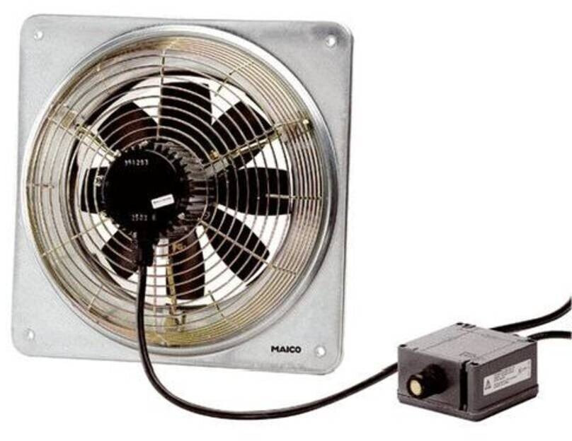 Maico Axial Wall Fan DZQ 20/4 B Ex t Wall Plate, Three-phase Current, DustEx, 540 m³/h (0083.0200)