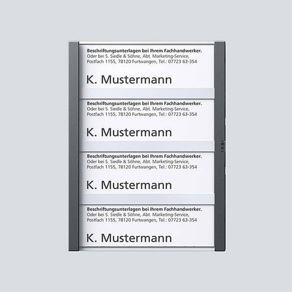 Siedle Name plate for TM 612-4/BTM 650-04 dark grey-glimmer (200029963-00)