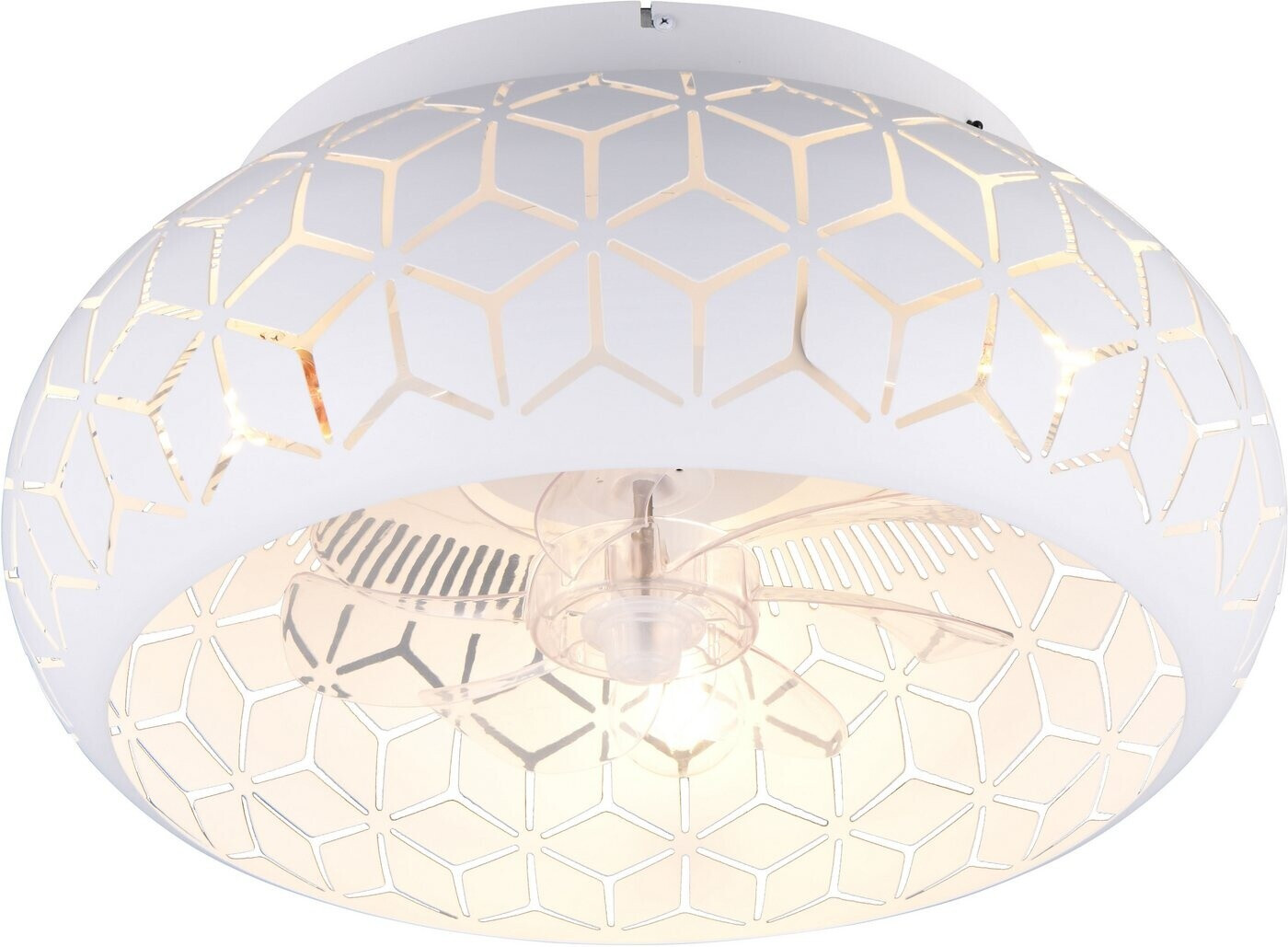 Trio Ceiling fan with light Bidar white, Ø50cm (R61574031)