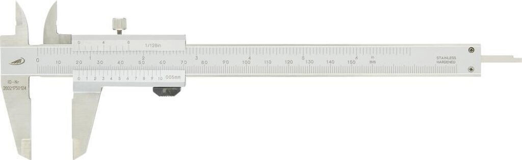 Helios-Preisser Pocket caliper with locking screw 200 mm stainless square (0185505)