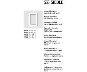 Siedle Retrofit panel Vario Silver-Metallic VA/NB 611-2/1-0 SM (210010249-00)