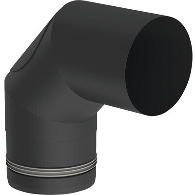 Jeremias Bend 90° fixed with inspection door black Ø 100 mm (15-EWPV019100)