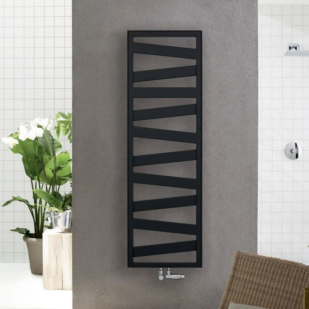 Zehnder Ribbon design radiator for hot water or mixed operation black matt (ZRI01650DG00000)