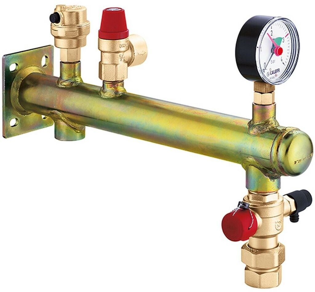 Caleffi Gefäß-Anschlussgruppe Fixcal 335 Stahl 3/4"x3 bar mit Schnellkupplung bis 20 kW (335632)