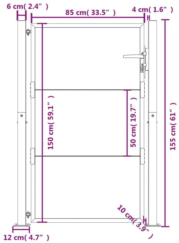 vidaXL vidaXL Garden Gate 105x155 cm Corten Steel (153205) - view 14