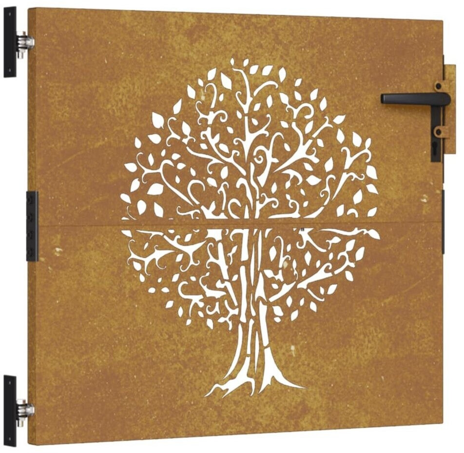 vidaXL vidaXL Garden Gate Corten Steel Tree Design (153208) - side view