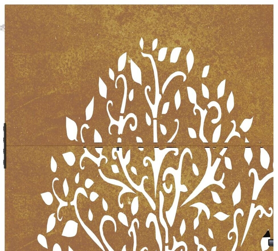 vidaXL vidaXL Garden Gate with Tree Design in Corten Steel 105x80 cm (153214) - view 7