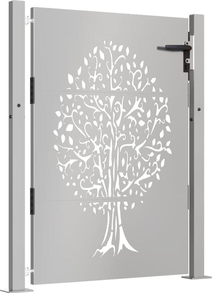 vidaXL vidaXL Puerta de Jardín con Diseño de Árbol en Acero Corten (153217) - detail view