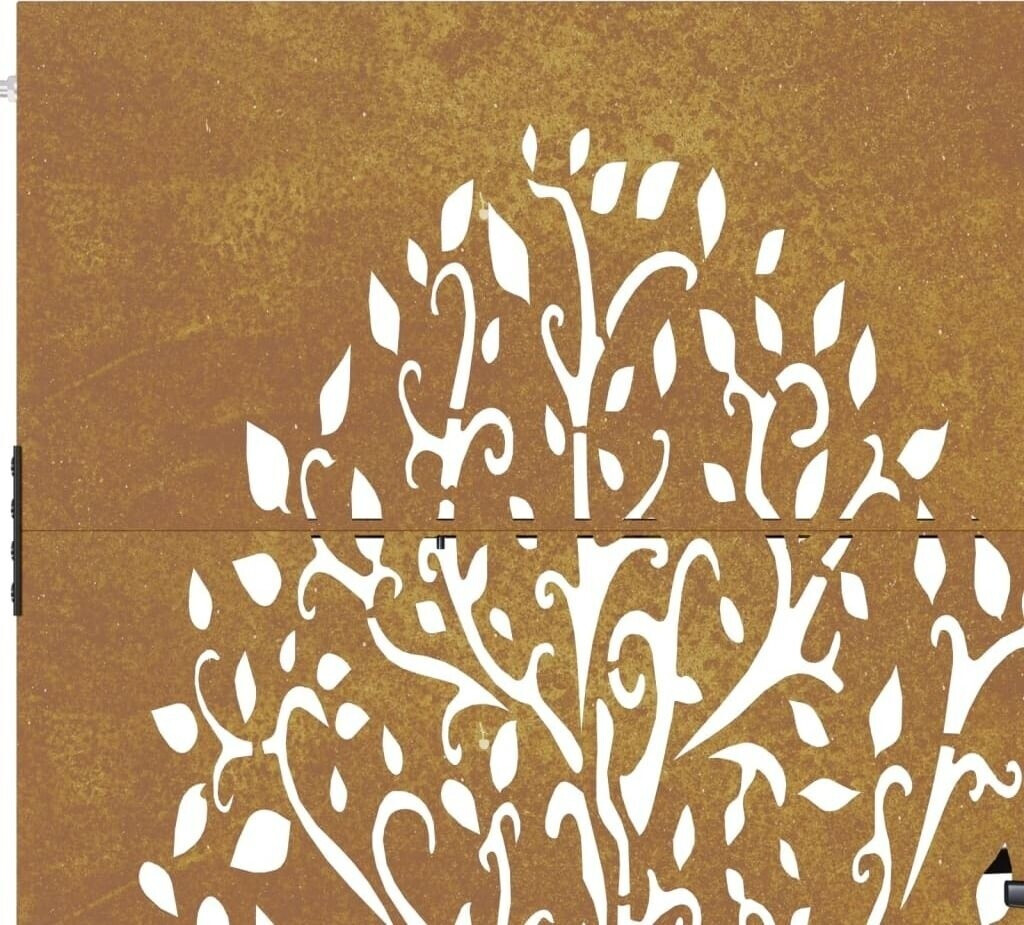 vidaXL vidaXL Puerta de Jardín con Diseño de Árbol en Acero Corten (153217) - view 10