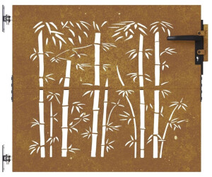 vidaXL Garden Gate Corten Steel Bamboo Design (153233)