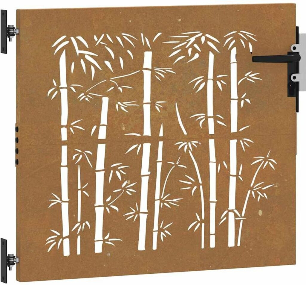 vidaXL vidaXL Garden Gate Corten Steel Bamboo Design (153233) - detail view