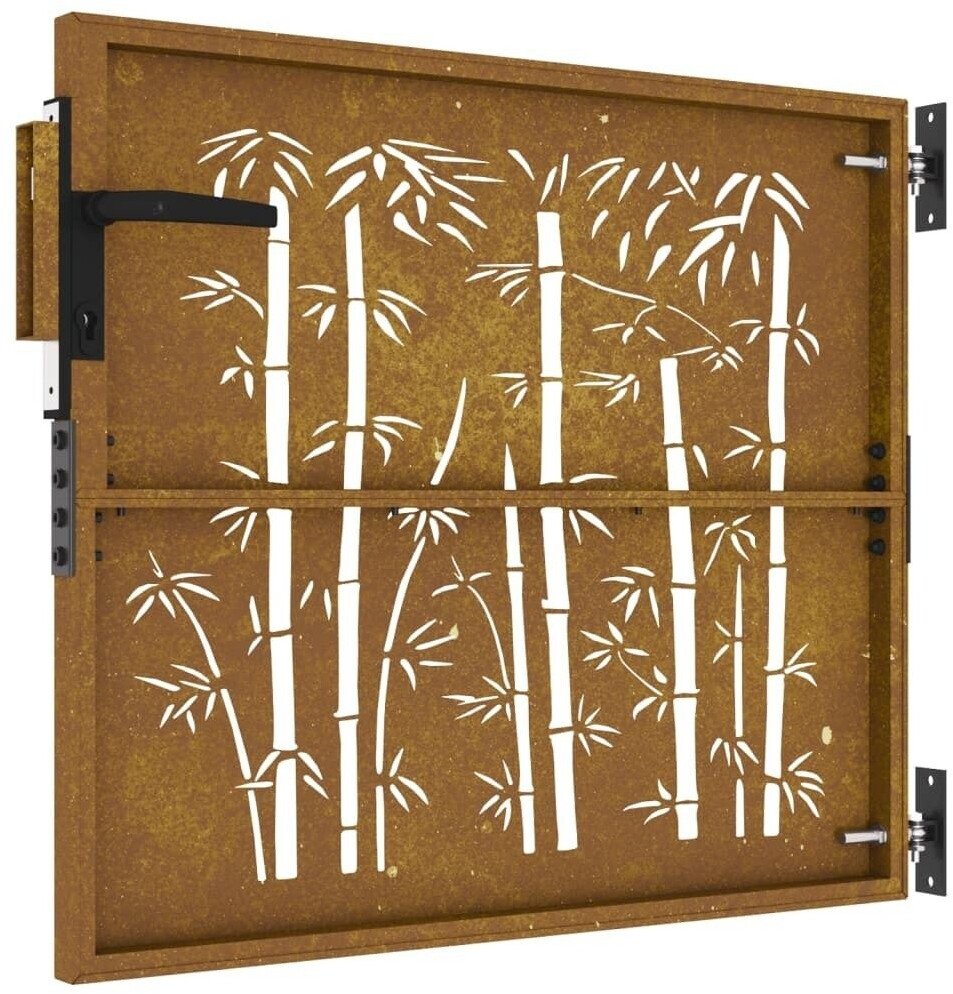 vidaXL vidaXL Garden Gate Corten Steel Bamboo Design (153233) - view 6
