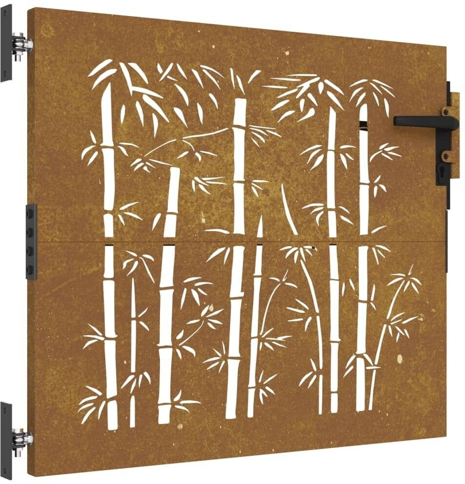vidaXL vidaXL Garden Gate Corten Steel Bamboo Design (153233) - view 8