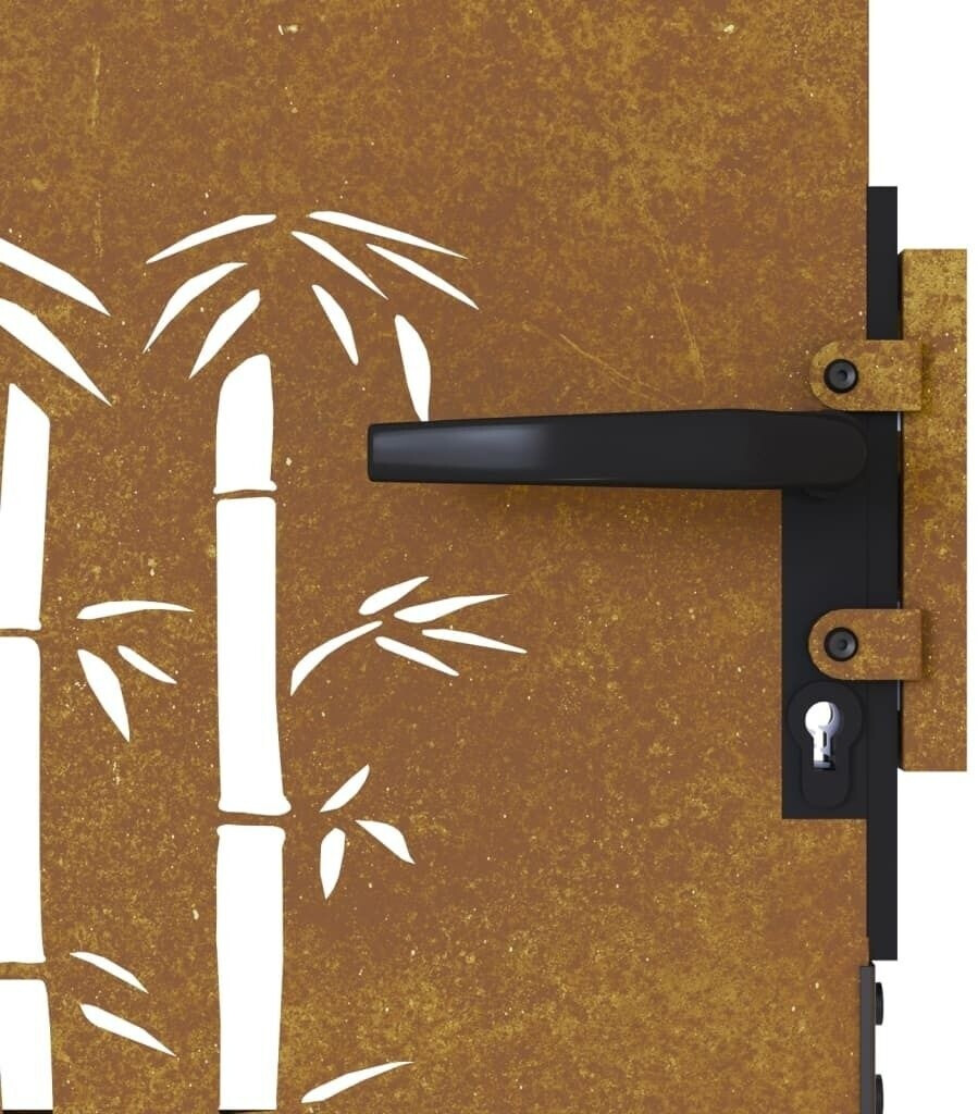 vidaXL vidaXL Garden Gate Corten Steel Bamboo Design (153233) - view 10