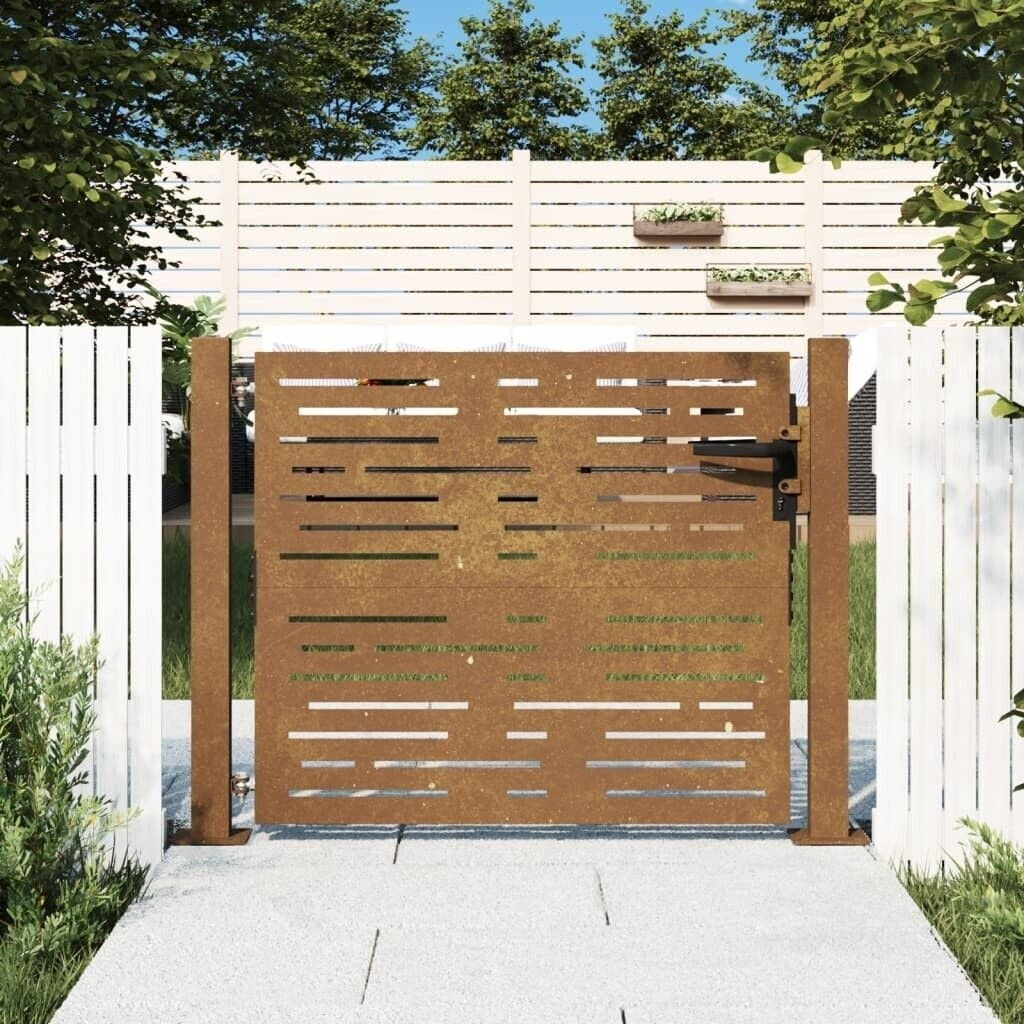 vidaXL vidaXL Garden Gate Square Design Corten Steel (153251) - side view