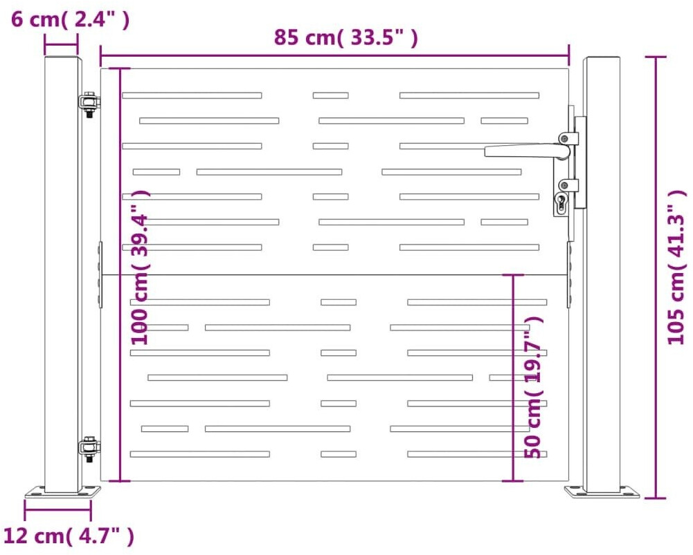 vidaXL vidaXL Garden Gate Square Design Corten Steel (153251) - view 12