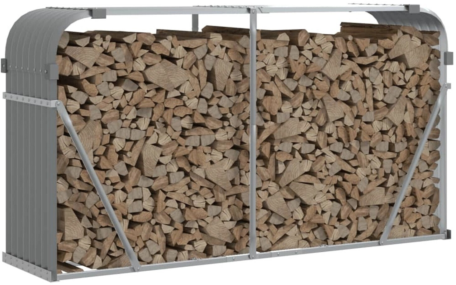 vidaXL Log Holder Light Grey Galvanised Steel (V0671450106)